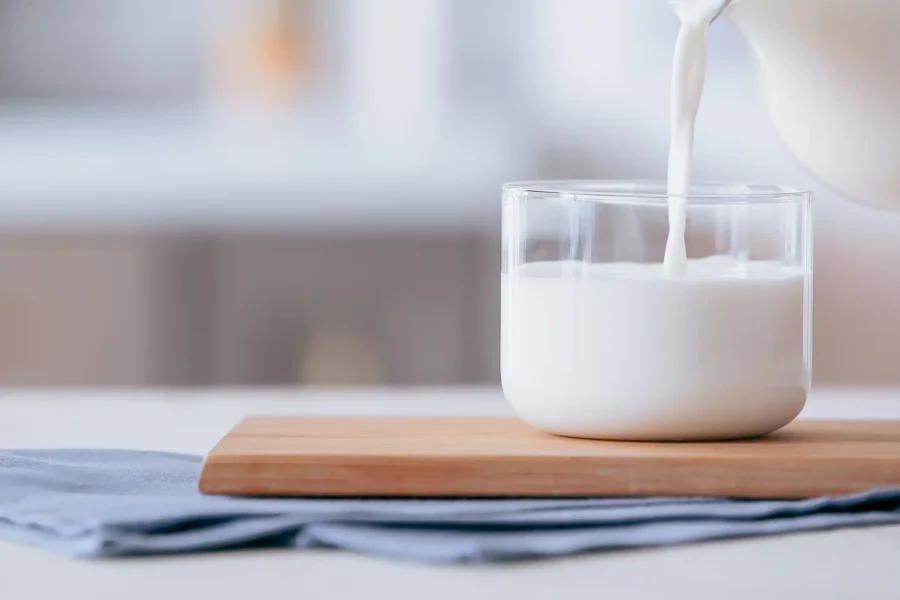 Image of milk being poured in a glass